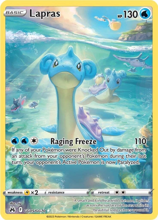 PSA 10 Lapras GG05/GG70 – Full Art Holo (Crown Zenith 2023)