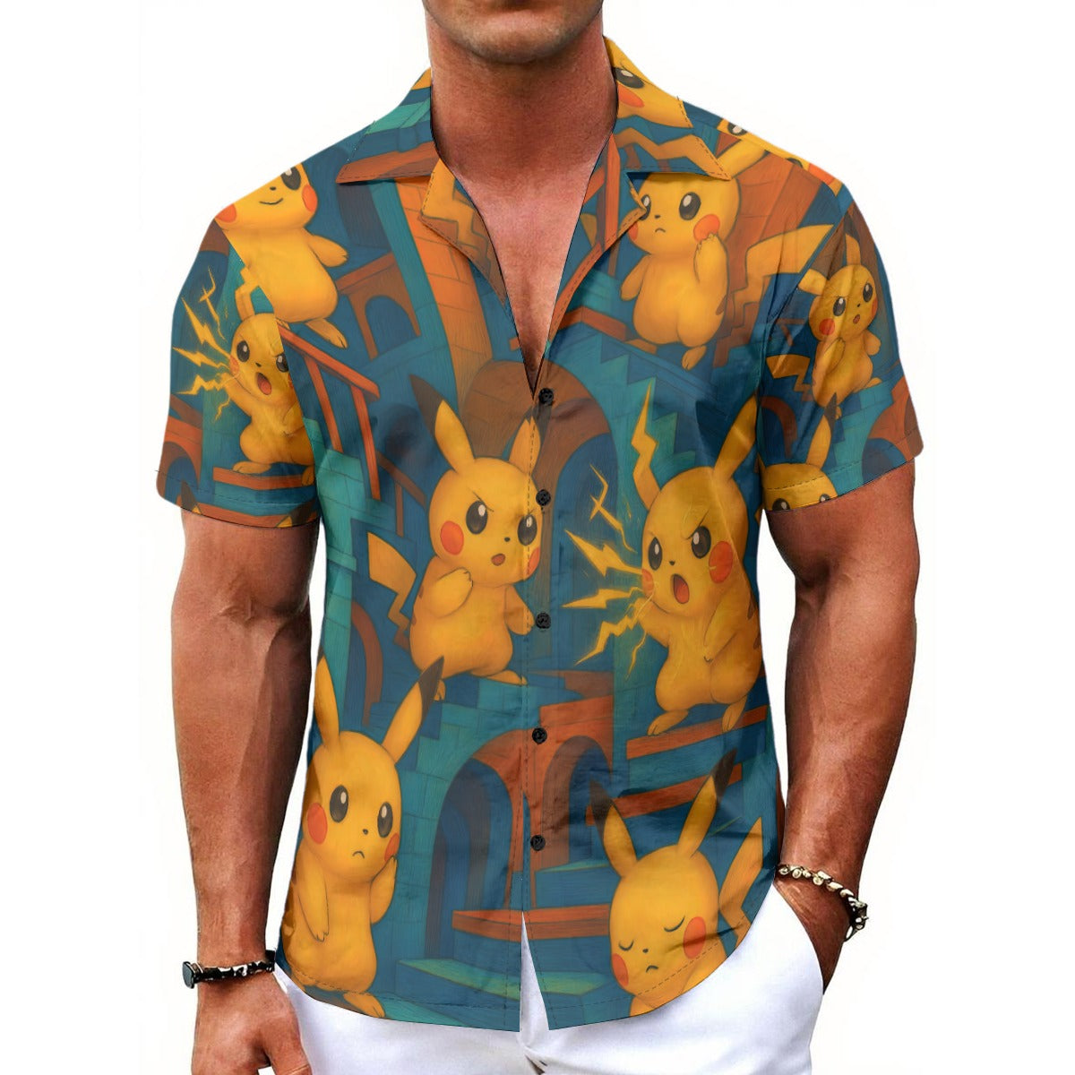 Pikachu's Relativity Men's Hawaiian Shirt