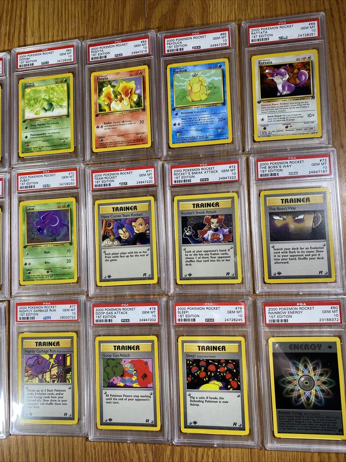 Pokemon Complete Psa 10 1st Edition Rocket Set All Cards 83/82 Charizard, Raichu