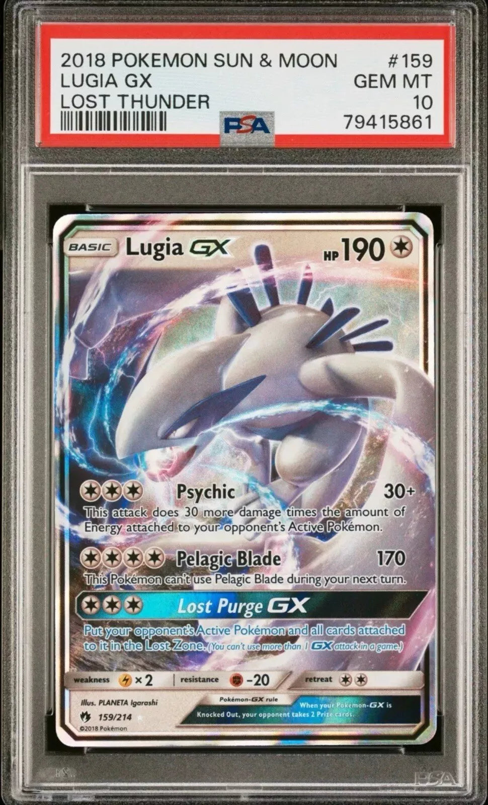 PSA 10 Lugia GX Lost Thunder #159