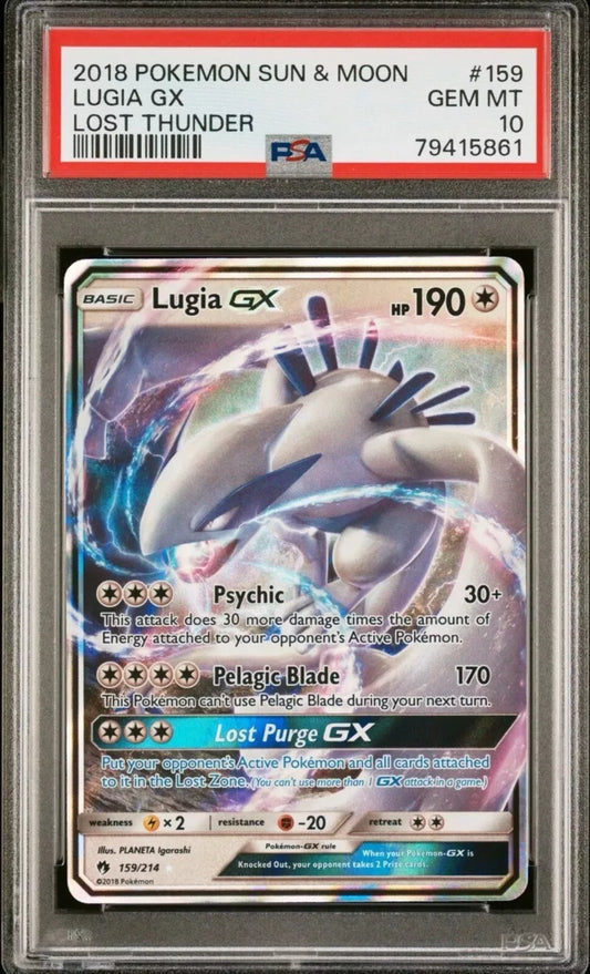 PSA 10 Lugia GX Lost Thunder #159