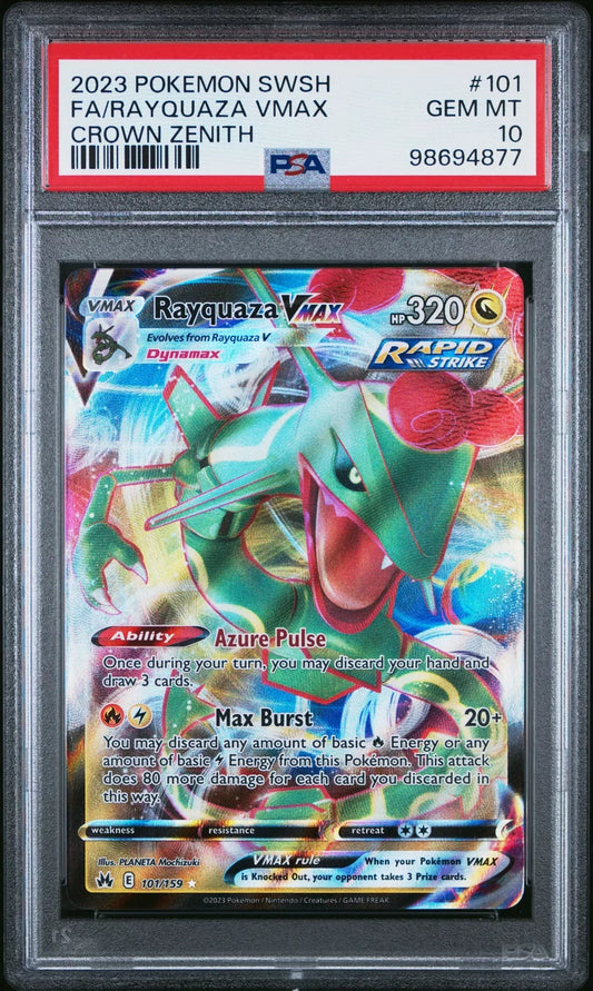 PSA 10 Rayquaza Vmax 101/159 Crown Zenith HOLO Rare Pokemon Card