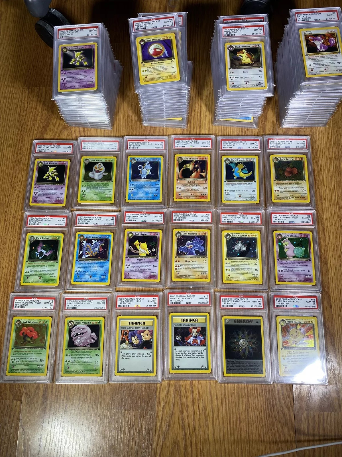 Pokemon Complete Psa 10 1st Edition Rocket Set All Cards 83/82 Charizard, Raichu