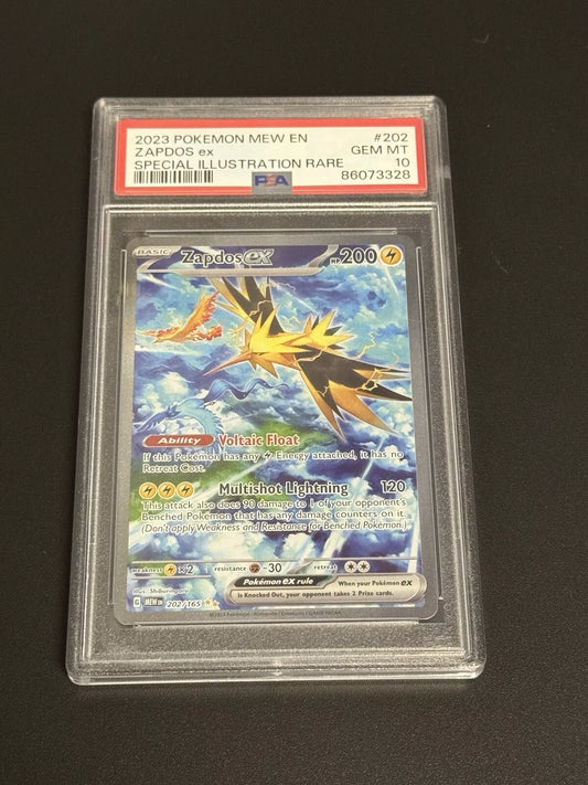 PSA 10 Zapdos EX #202/165 Scarlet and Violet 151 HOLO Rare