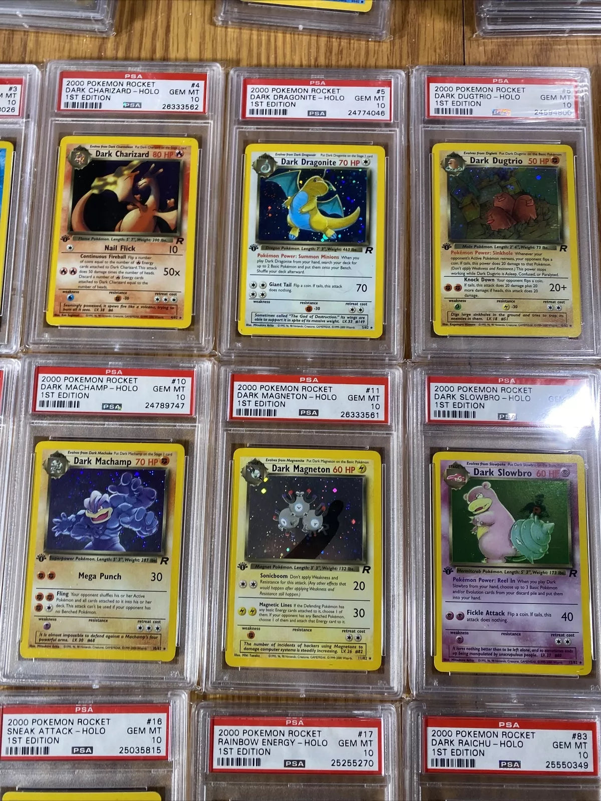 Pokemon Complete Psa 10 1st Edition Rocket Set All Cards 83/82 Charizard, Raichu