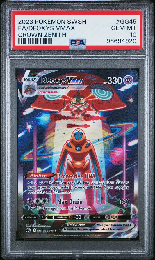 PSA 10 Deoxys Vmax GG45/GG70 Crown Zenith FULL ART Holo