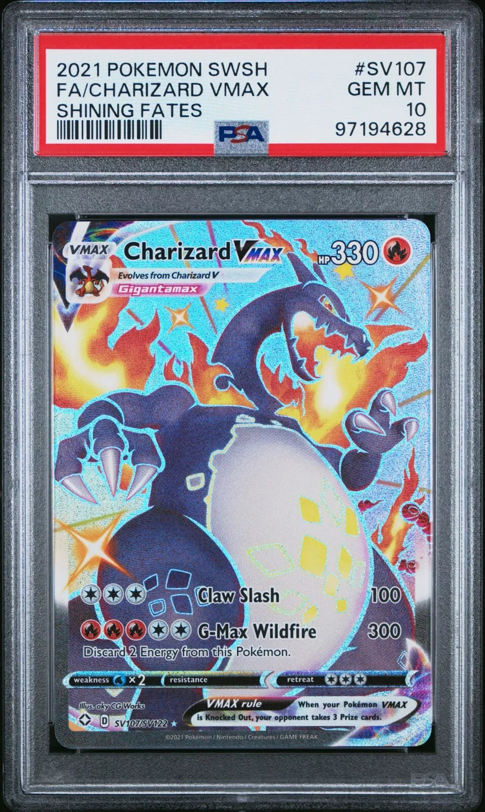PSA 10 Charizard VMAX SV107/SV122