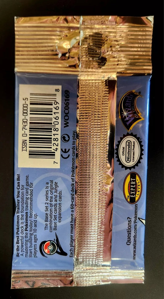 Base Set 2 Sealed Booster Pack Long Crimp Raichu Art Work 1999-2000 Pokémon