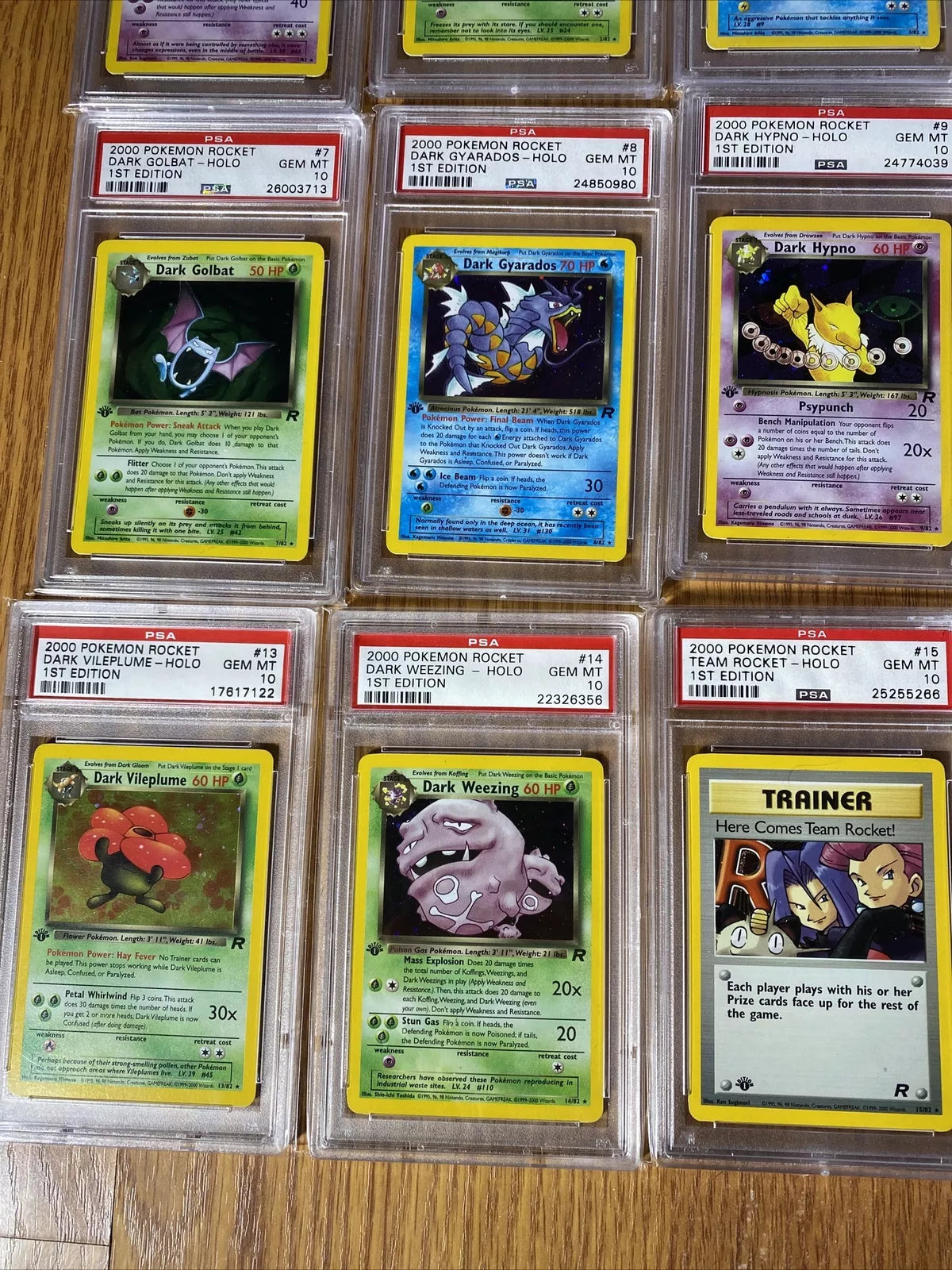Pokemon Complete Psa 10 1st Edition Rocket Set All Cards 83/82 Charizard, Raichu