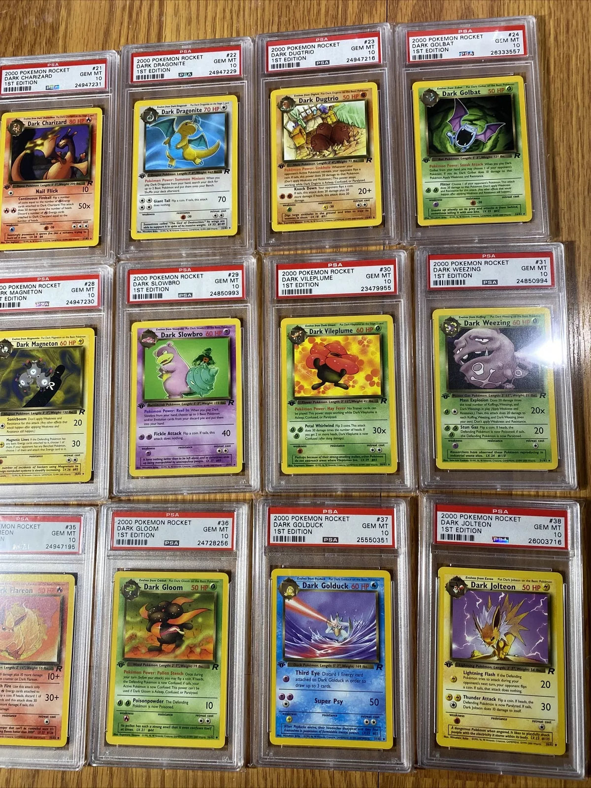 Pokemon Complete Psa 10 1st Edition Rocket Set All Cards 83/82 Charizard, Raichu