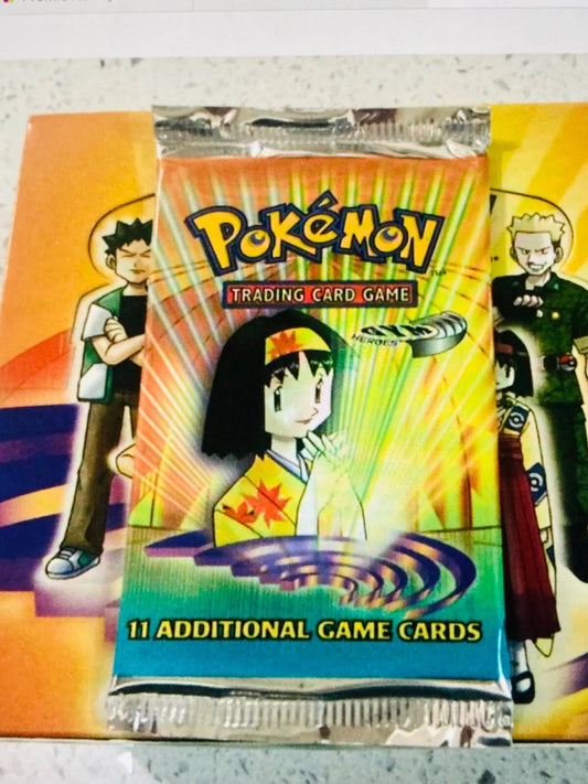 Gym Heroes Booster Pack Unlimited Factory Sealed Erika Art Vintage Pokemon