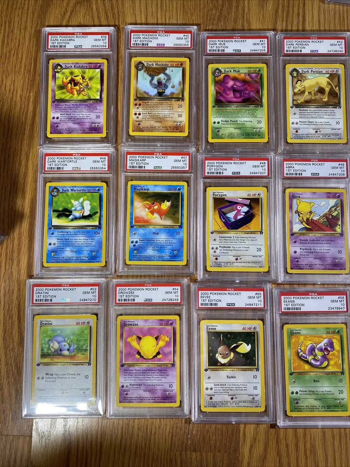 Pokemon Complete Psa 10 1st Edition Rocket Set All Cards 83/82 Charizard, Raichu