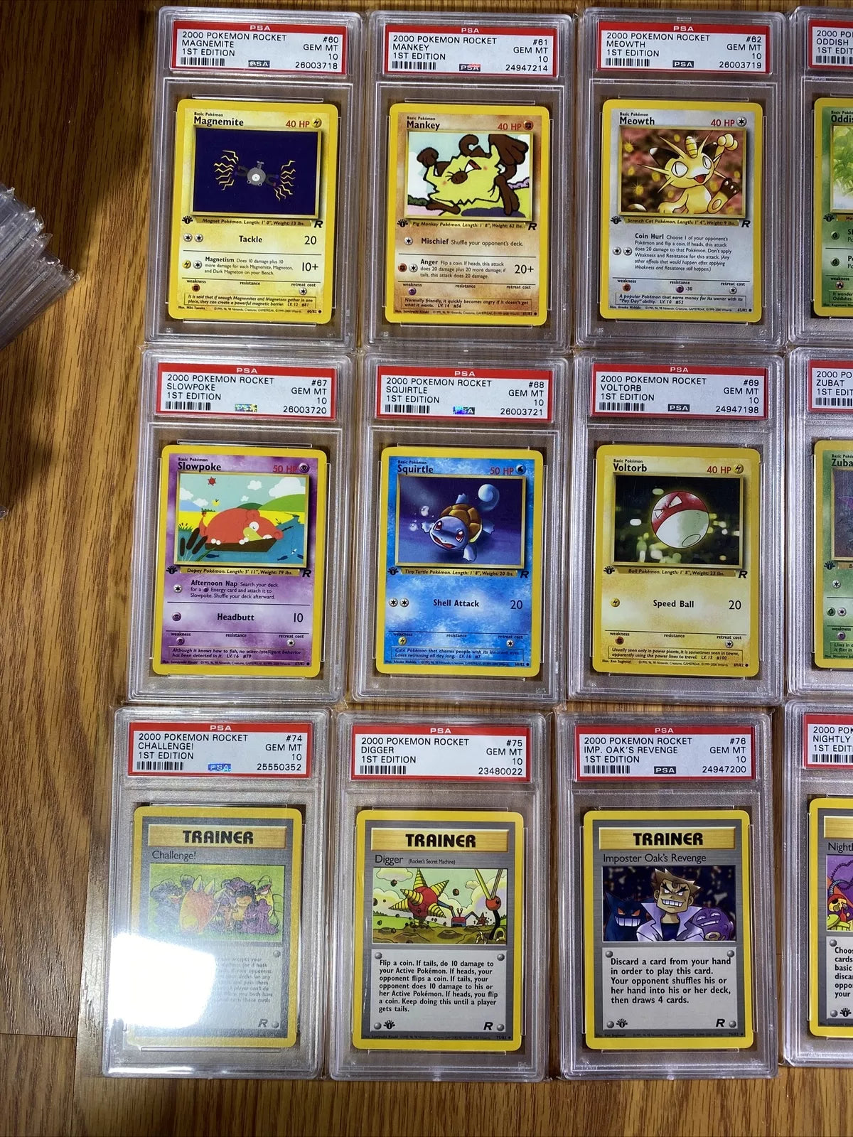 Pokemon Complete Psa 10 1st Edition Rocket Set All Cards 83/82 Charizard, Raichu