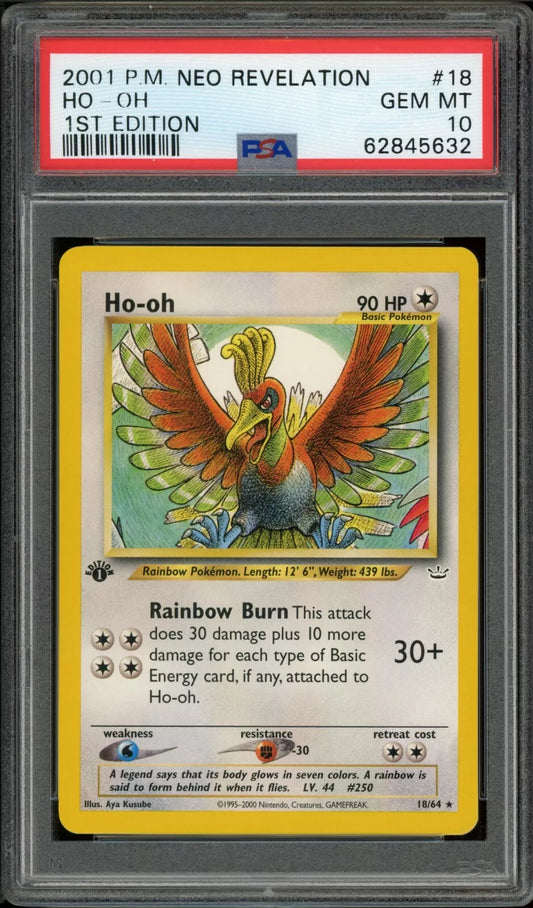PSA 10 Ho-Oh #18/64 1st Edition Neo Revelation 2001