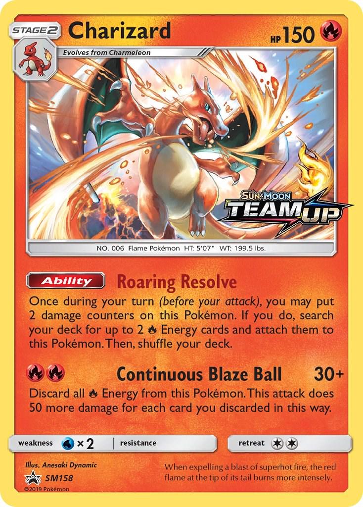 PSA 9 Prerelease Charizard Holo 2019 Pokemon Sun & Moon Team Up Promo SM158