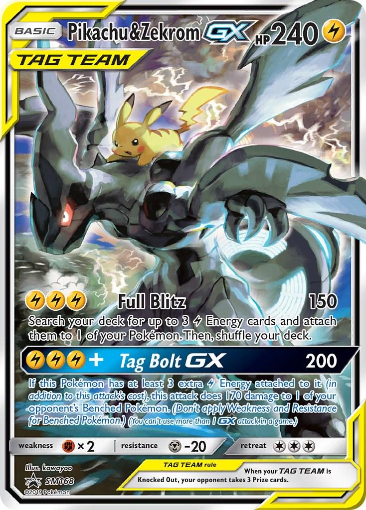 PSA 10 Pikachu & Zekrom GX SM168 Tag Team Black Star Promo Alt Art 2019