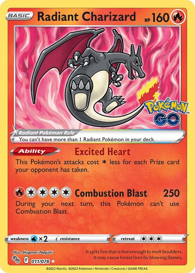 PSA 10 Radiant Charizard #011 Pokémon GO Stamp Promo