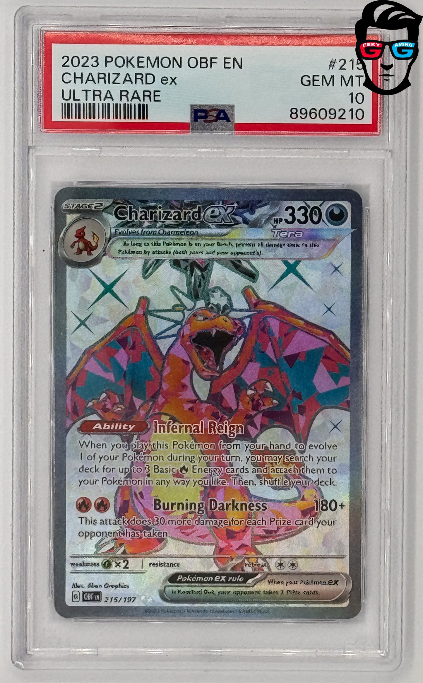 PSA 10 Charizard EX #215 Obsidian Flames Ultra Rare
