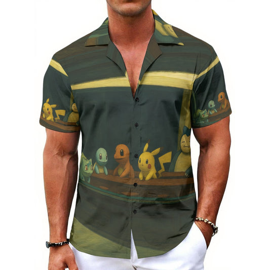 All-Over Print Hooper Pokemon Men's Hawaiian Shirt With Button Closure