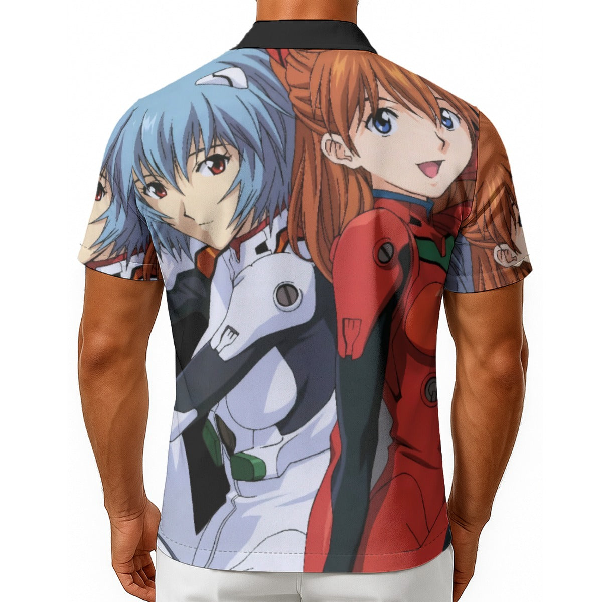 Evangelion Trinity – All-Over Print Men’s Hawaiian Shirt 🔴🟣🔵