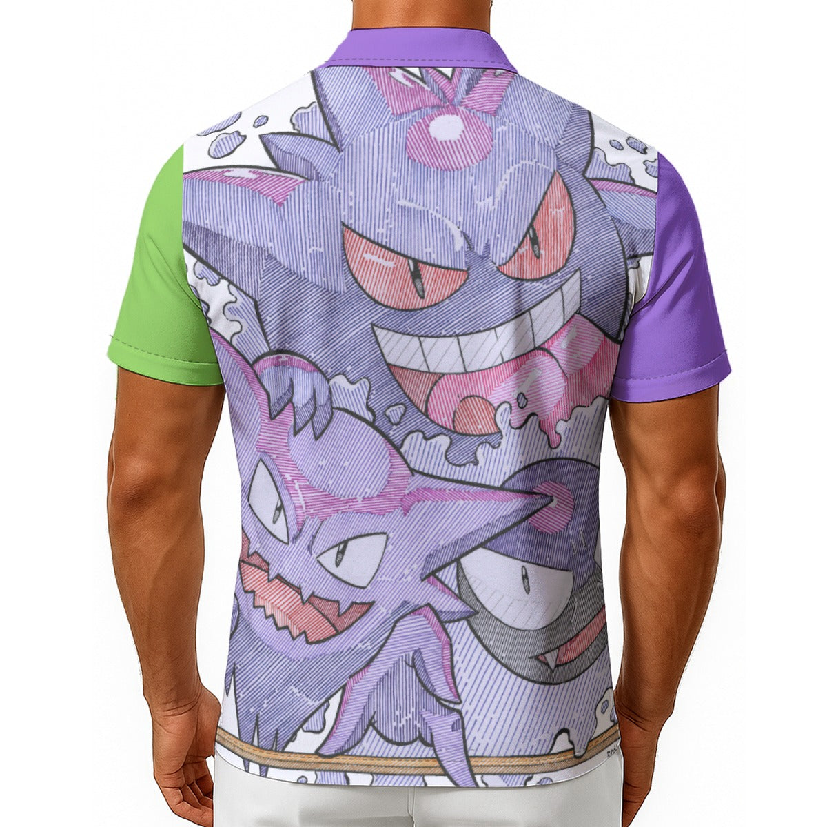 Gengar “Unit-01” Edition – All-Over Print Men’s Hawaiian Shirt 🟣⚡