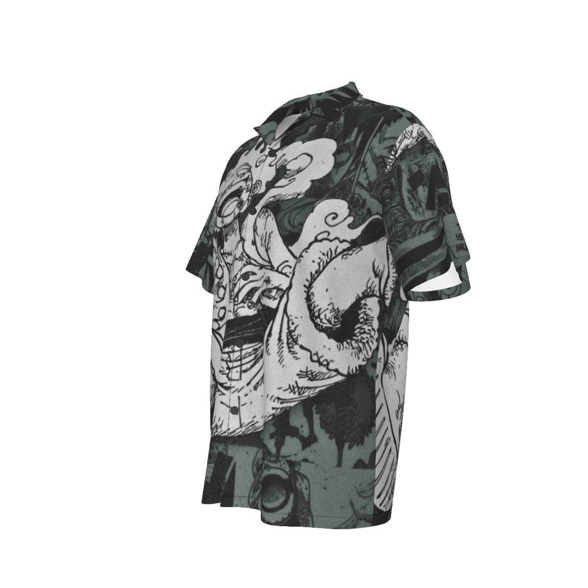 MANGA STORM: Luffy Panel – All-Over Print Men’s Hawaiian Shirt 🖤📖