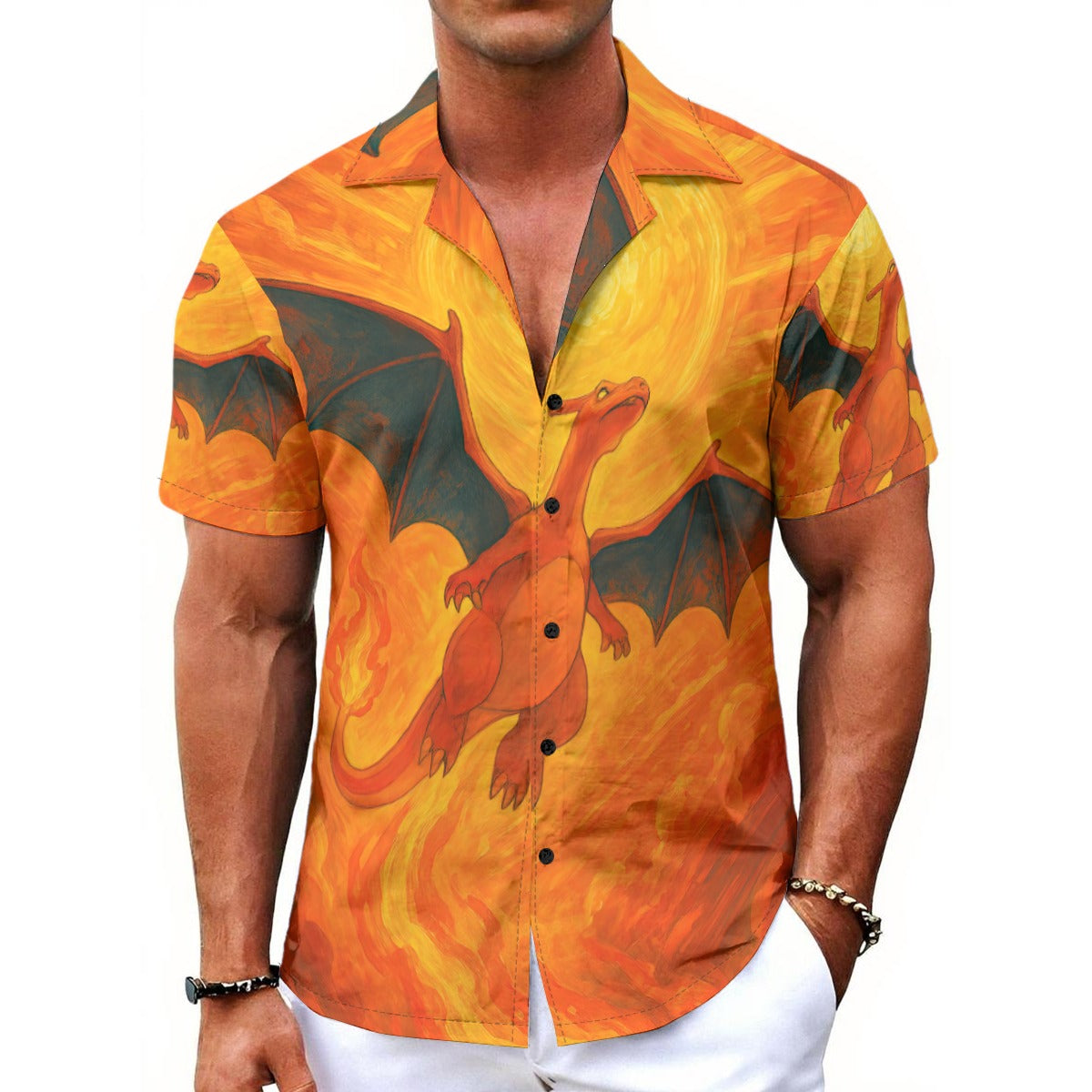 Roaring Charizard Men's Hawaiian Shirt