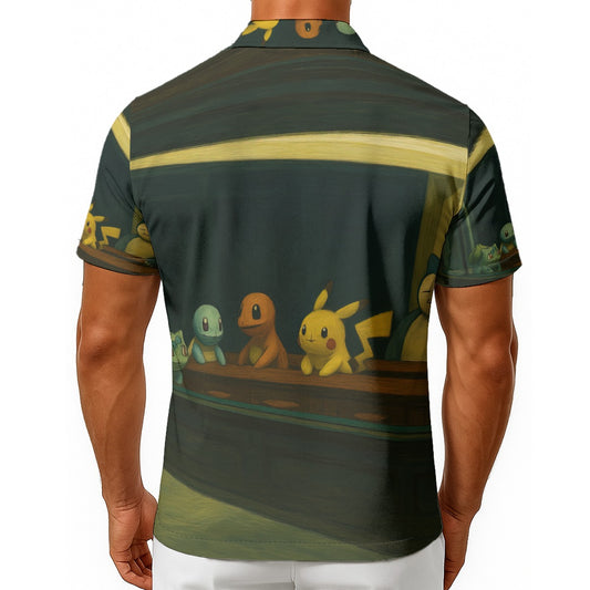 All-Over Print Hooper Pokemon Men's Hawaiian Shirt With Button Closure