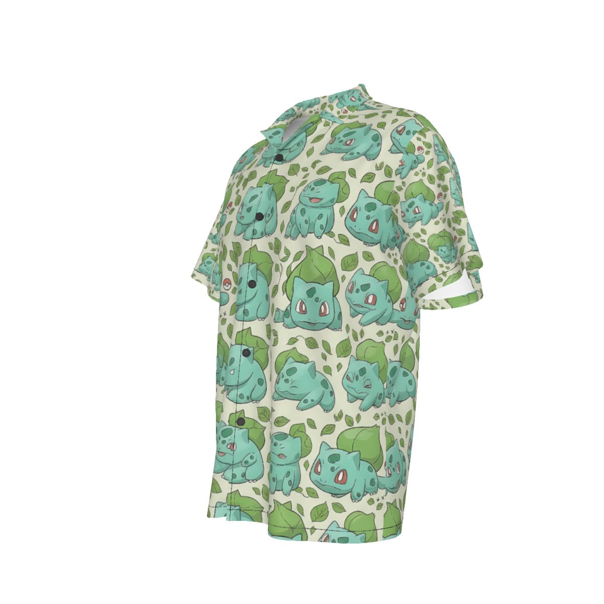 Cute Bulbasaur Bloom – All-Over Print Men’s Hawaiian Shirt 🌱💚