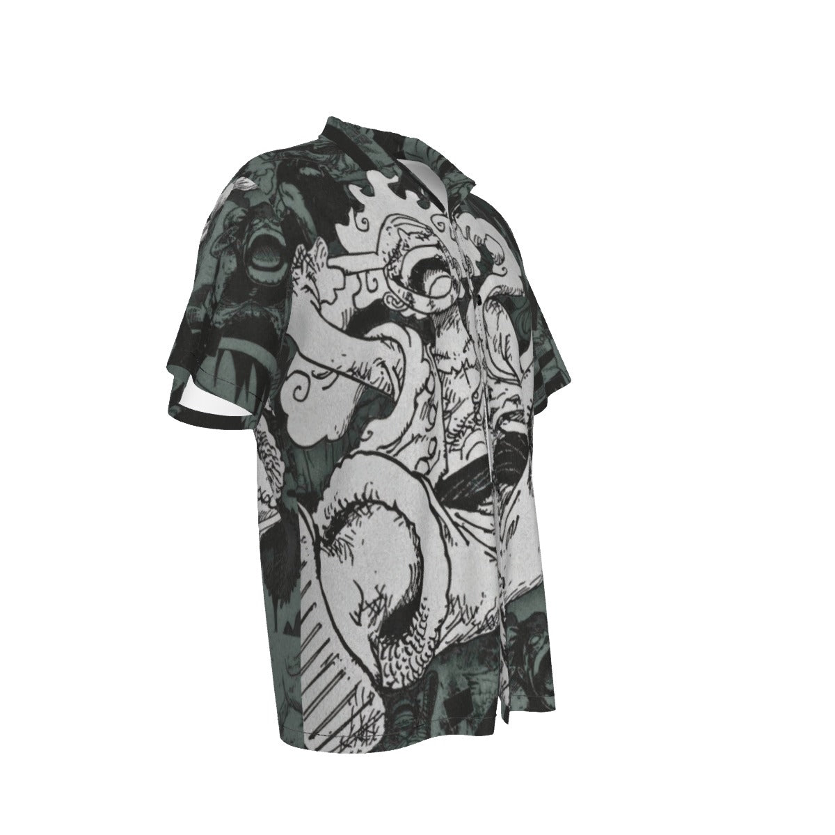 MANGA STORM: Luffy Panel – All-Over Print Men’s Hawaiian Shirt 🖤📖