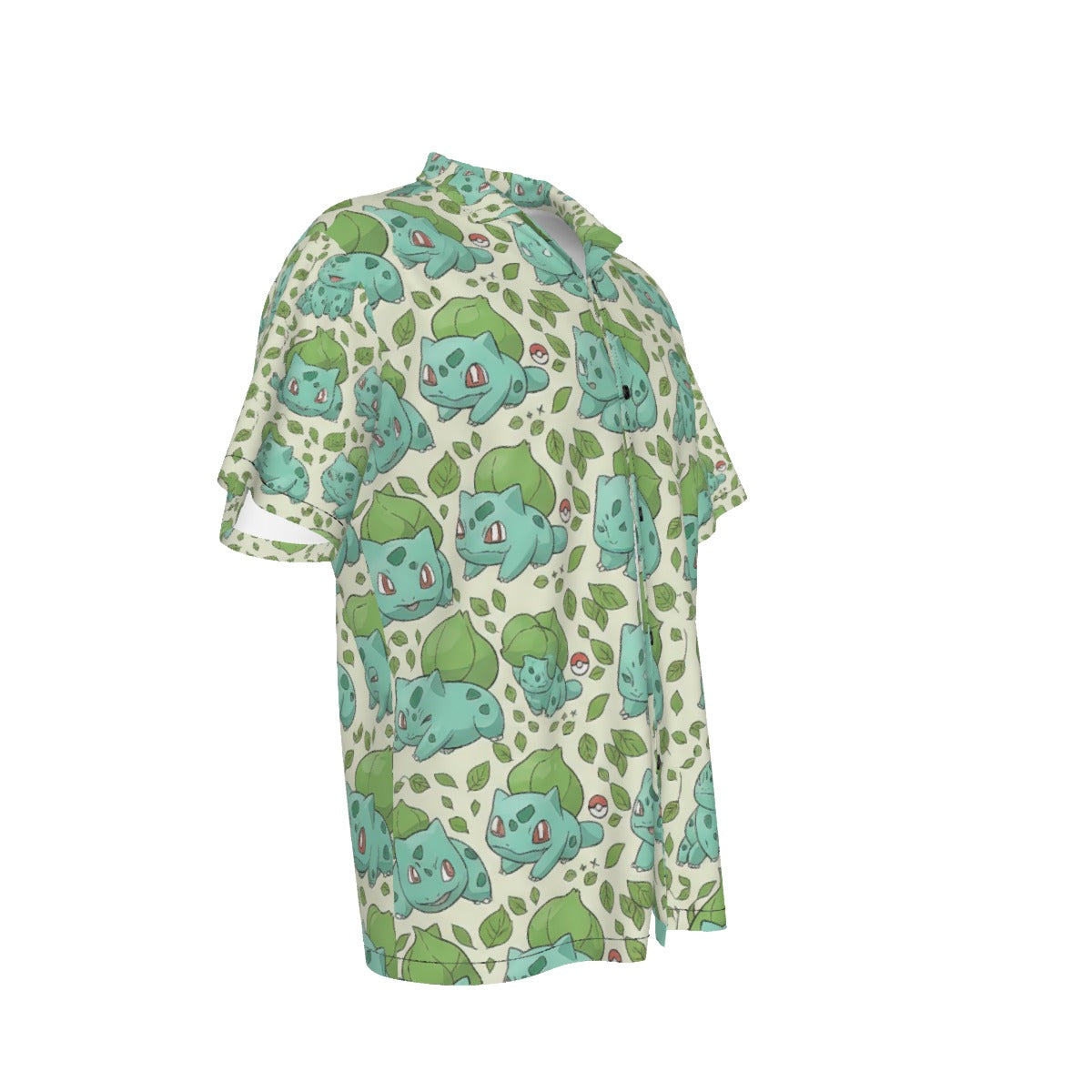 Cute Bulbasaur Bloom – All-Over Print Men’s Hawaiian Shirt 🌱💚