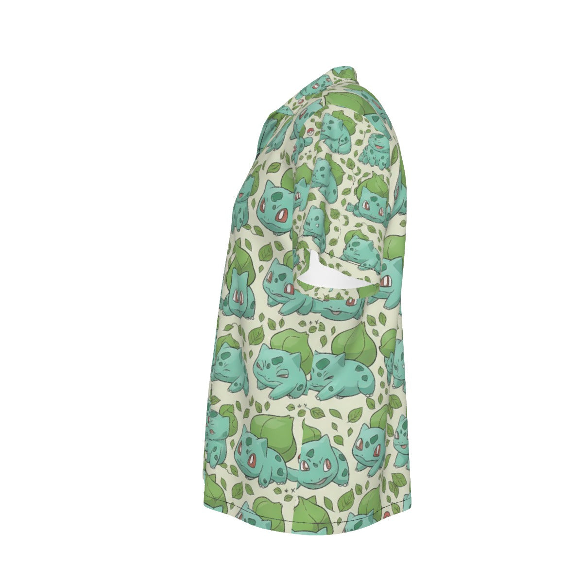 Cute Bulbasaur Bloom – All-Over Print Men’s Hawaiian Shirt 🌱💚