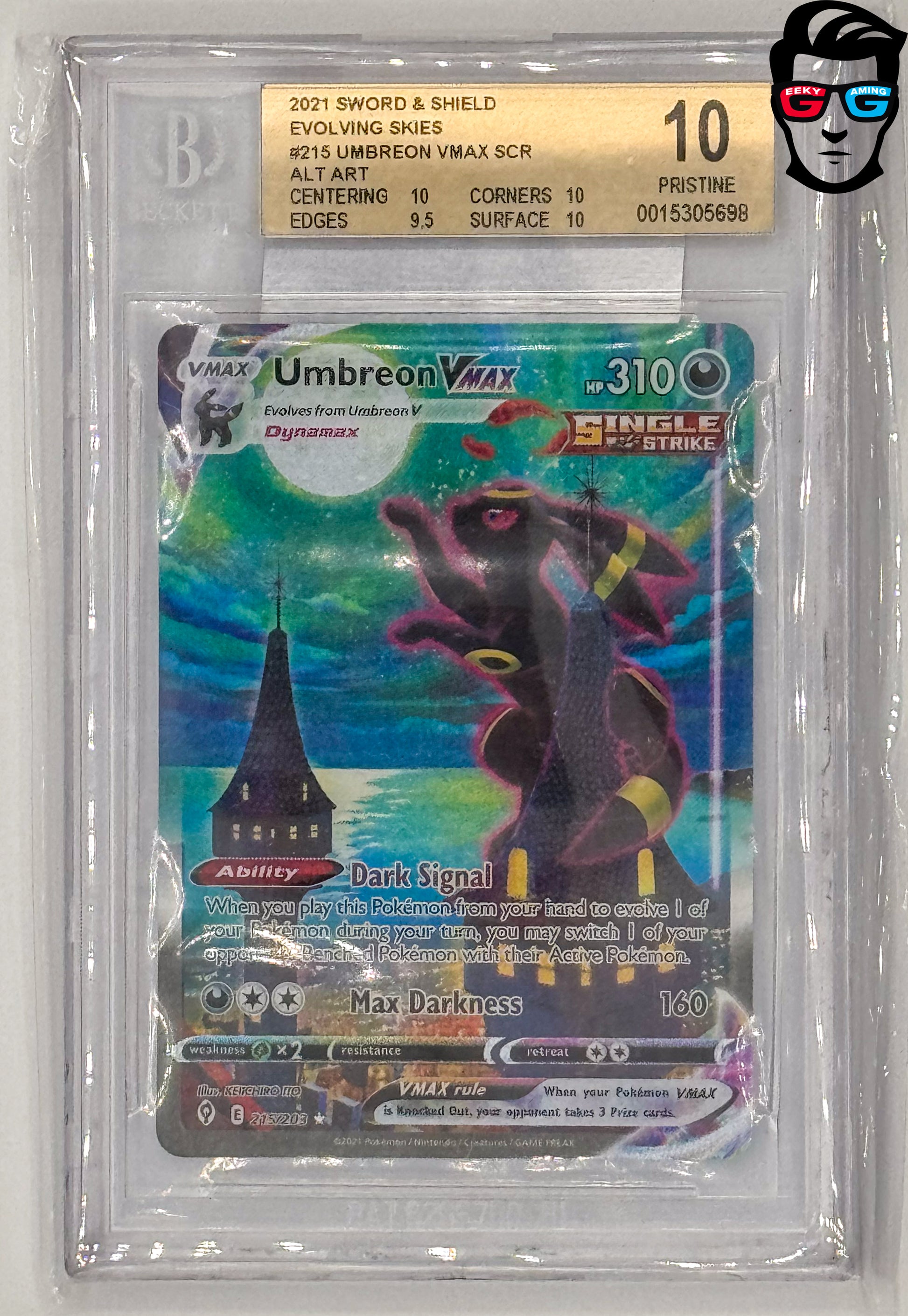 BGS 10 Umbreon VMAX 215/203 Alt Art Pristine
