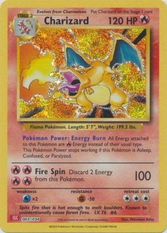 Charizard – Classic Collection CLC EN Holo Pokémon Card #003/034 PSA 9