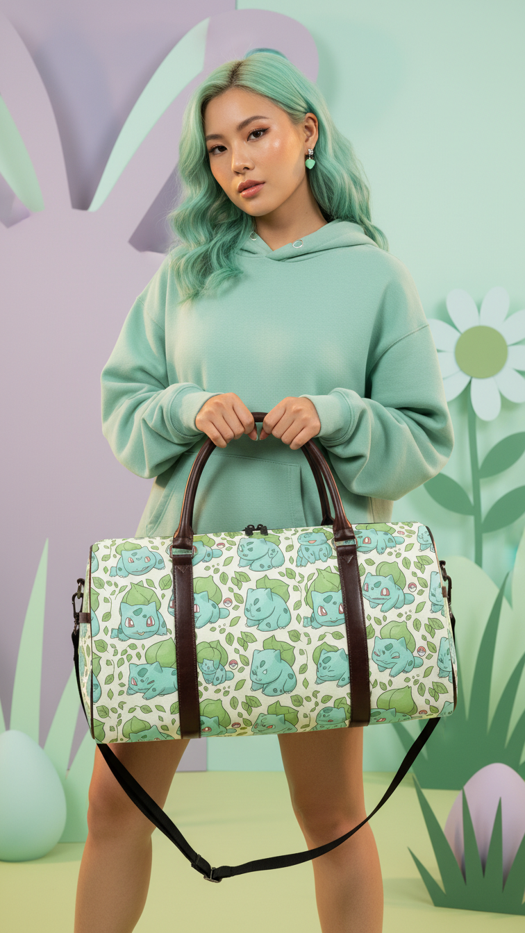 Cute Bulbasaur-Inspired Duffel