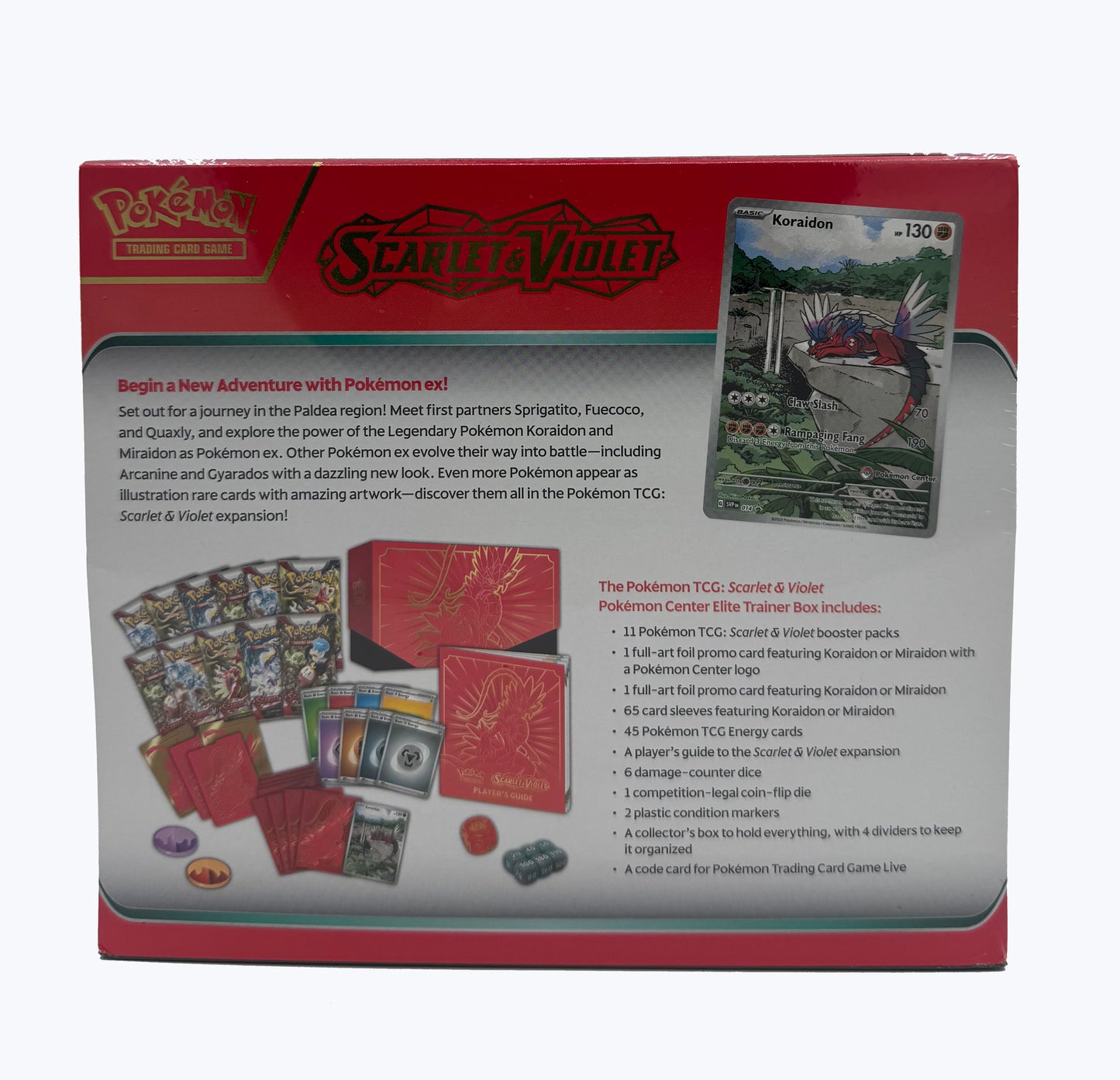 Pokémon TCG: Scarlet and Violet – Pokémon Center Koraidon Elite Trainer Box (ETB) – Factory Sealed Exclusive!
