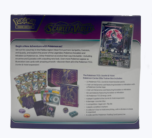 Scarlet and Violet Miraidon Pokémon Center Elite Trainer Box (ETB) – Factory Sealed Exclusive!