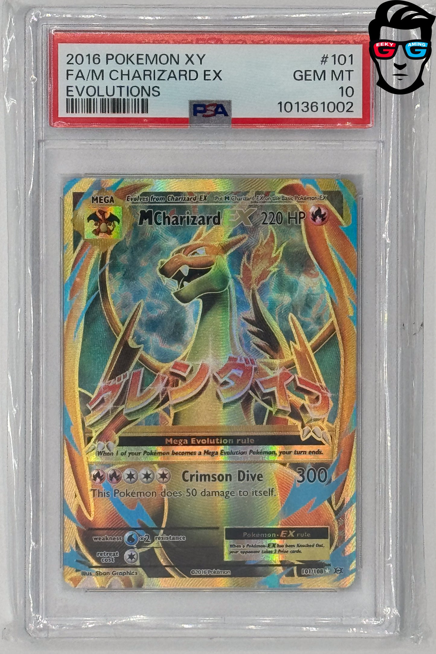 PSA 10 M Charizard EX (Full Art) 101/108 Evolutions Holo