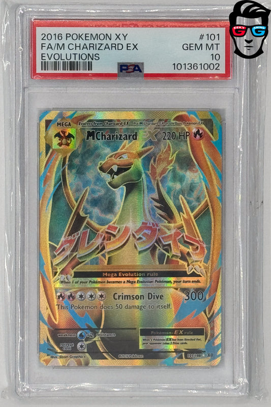 PSA 10 M Charizard EX (Full Art) 101/108 Evolutions Holo