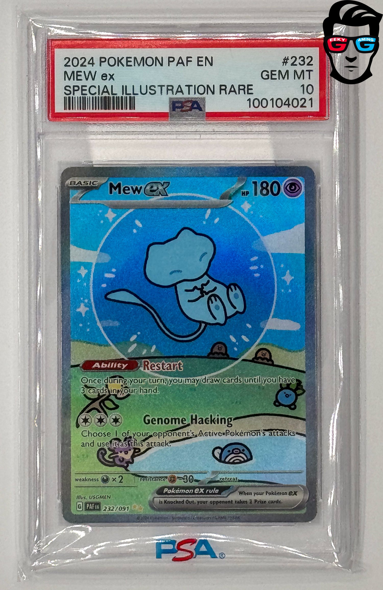 PSA 10 Mew EX #232/091 Paldean Fates Full Art Secret Rare
