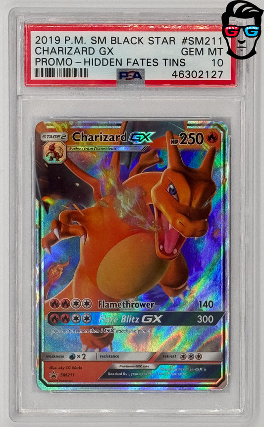 PSA 10 Charizard Gx Hidden Fates Tins Promo