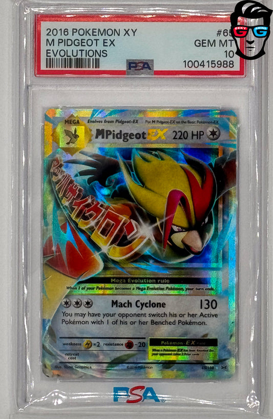 PSA 10 M Pidgeot EX #65 2016 Pokemon Evolutions