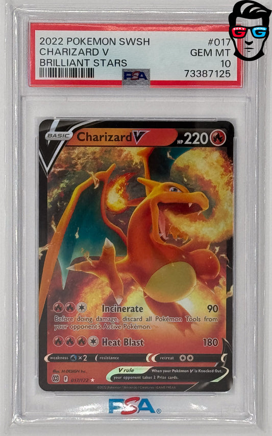PSA 10 Charizard V #17 Pokemon SWSH Brilliant Stars 2022 Full Art Rare