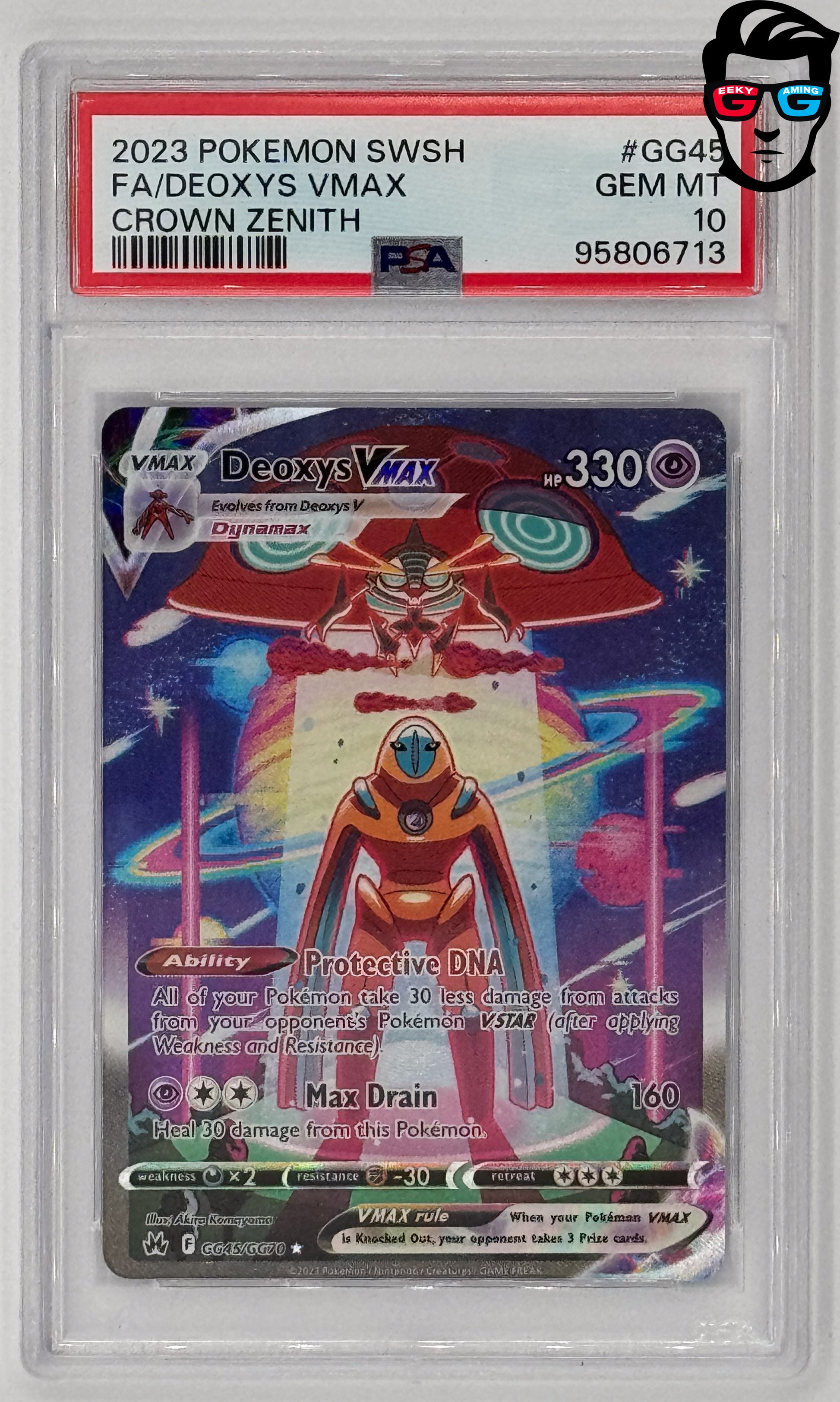 PSA 10 Deoxys Vmax GG45/GG70 Crown Zenith FULL ART Holo