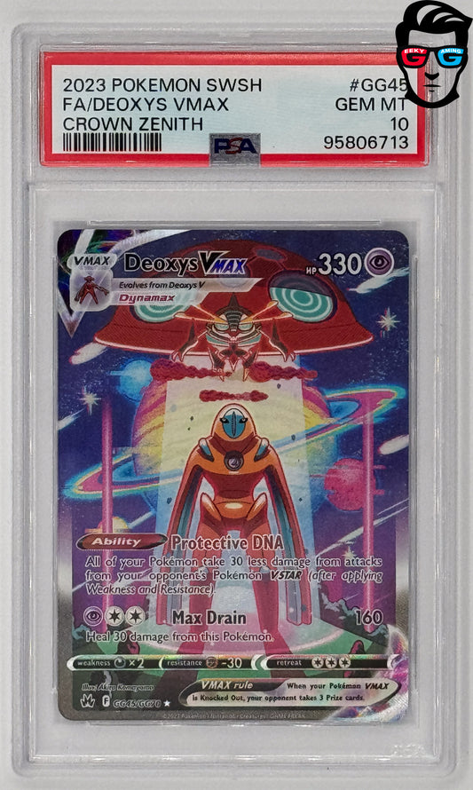PSA 10 Deoxys Vmax GG45/GG70 Crown Zenith FULL ART Holo