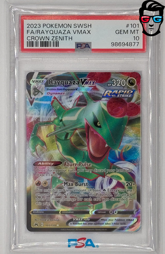 PSA 10 Rayquaza Vmax 101/159 Crown Zenith HOLO Rare Pokemon Card