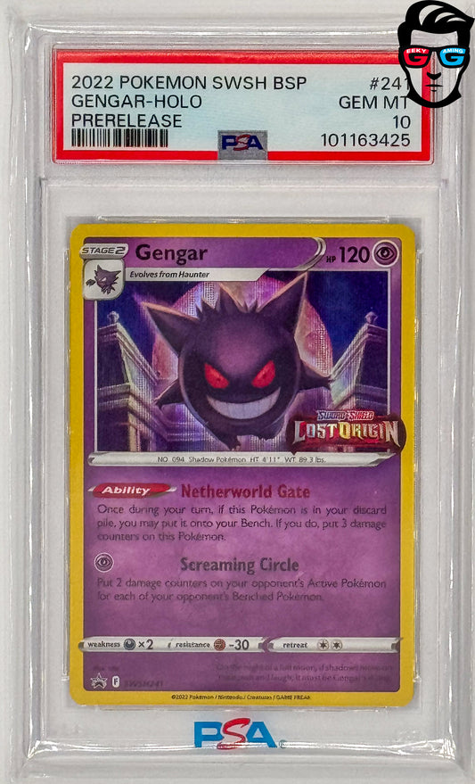 PSA 10 Gengar Holo SWSH241 Lost Origin Prerelease Promo