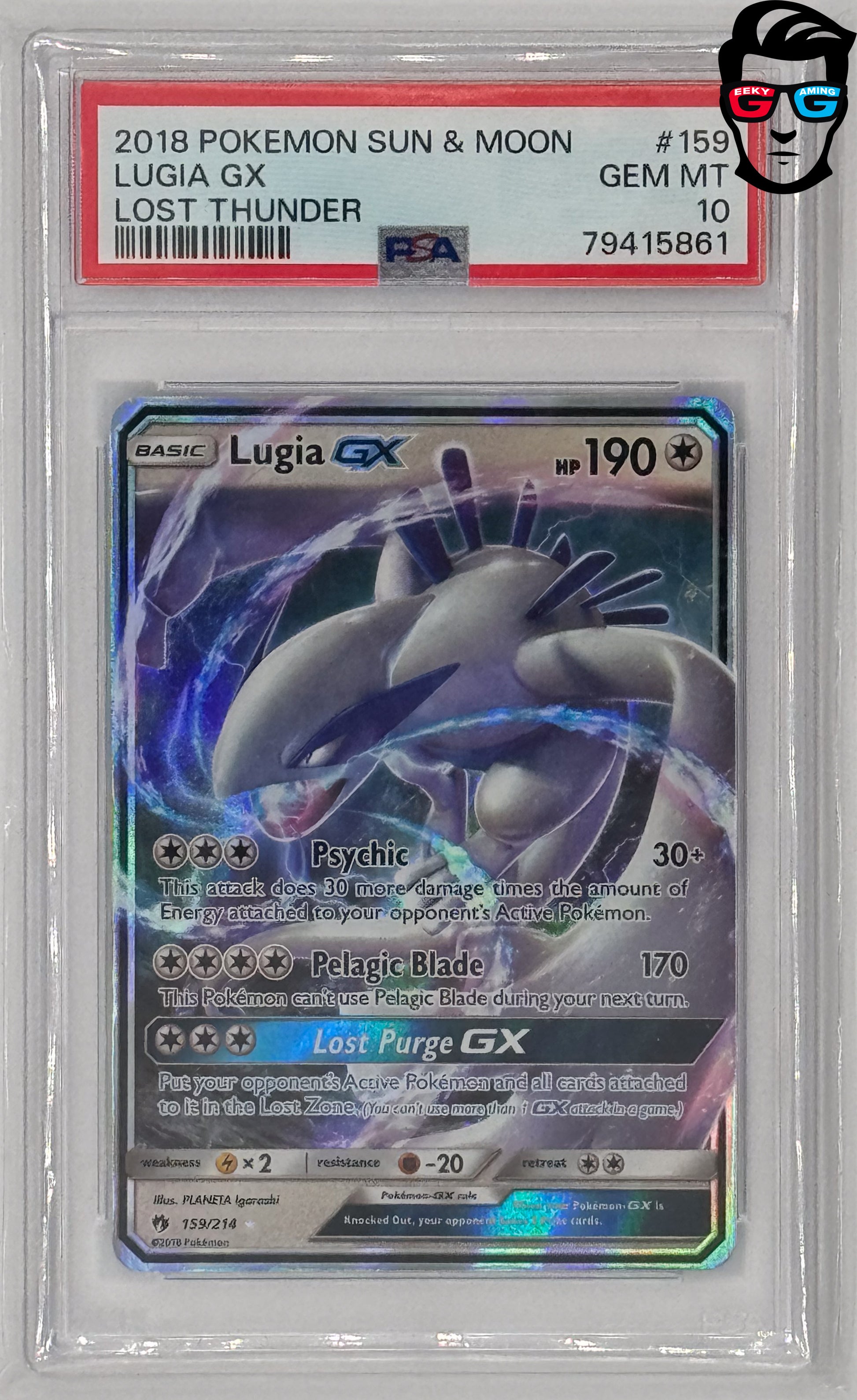 PSA 10 Lugia GX Lost Thunder #159