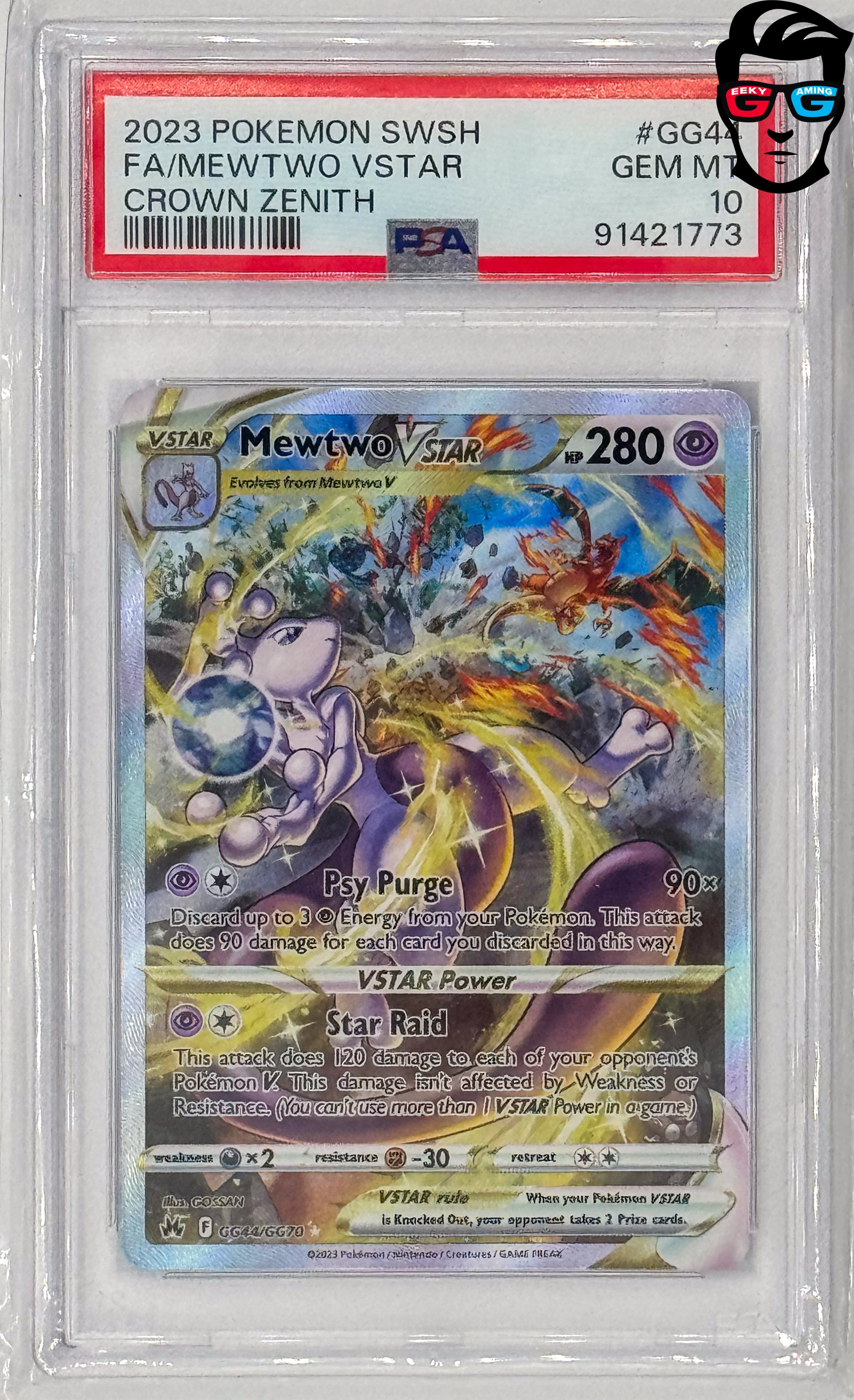 PSA 10 Mewtwo V Star GG44/GG70 Crown Zenith Pokemon Card Gem Mint