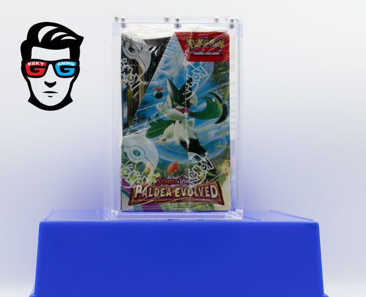 Paldea Evolved Scarlet & Violet Factory Sealed Booster Box with High Quality Magnetic Acrylic Case